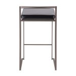 Fuji 26-Inch Industrial Stackable Black Faux Leather Counter Stools (Set of 3) 18 Fuji 26-Inch Industrial Stackable Black Faux Leather Counter Stools (Set of 3)