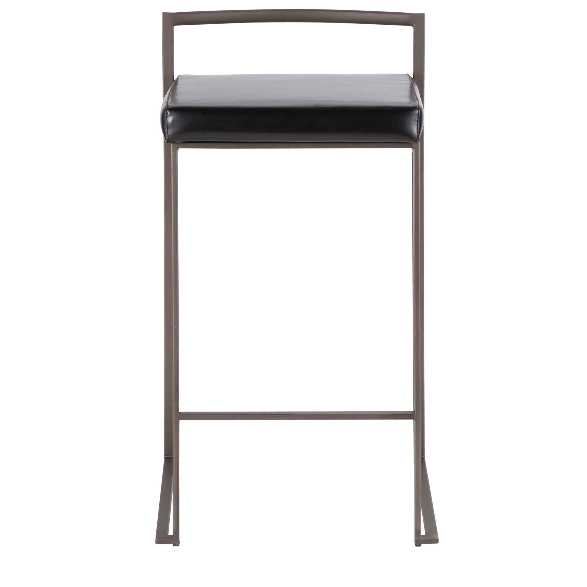 Fuji 26-Inch Industrial Stackable Black Faux Leather Counter Stools (Set of 3) 8 Fuji 26-Inch Industrial Stackable Black Faux Leather Counter Stools (Set of 3) - Image 8