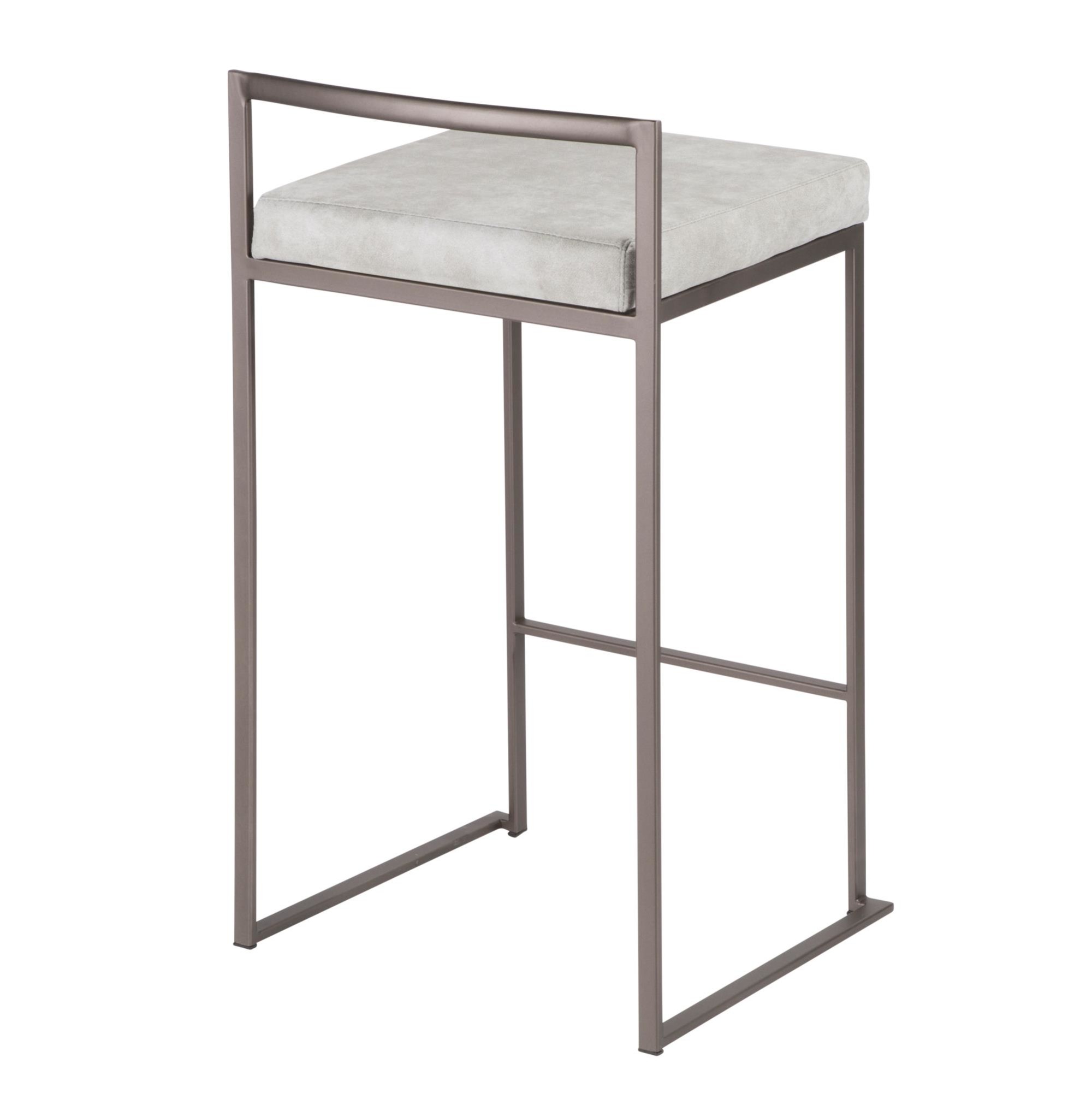 Fuji 26" Industrial Stackable Counter Stools Antique Metal (Set of 3) (Set of 3) 6 Fuji 26" Industrial Stackable Counter Stools Antique Metal (Set of 3) (Set of 3) - Image 6