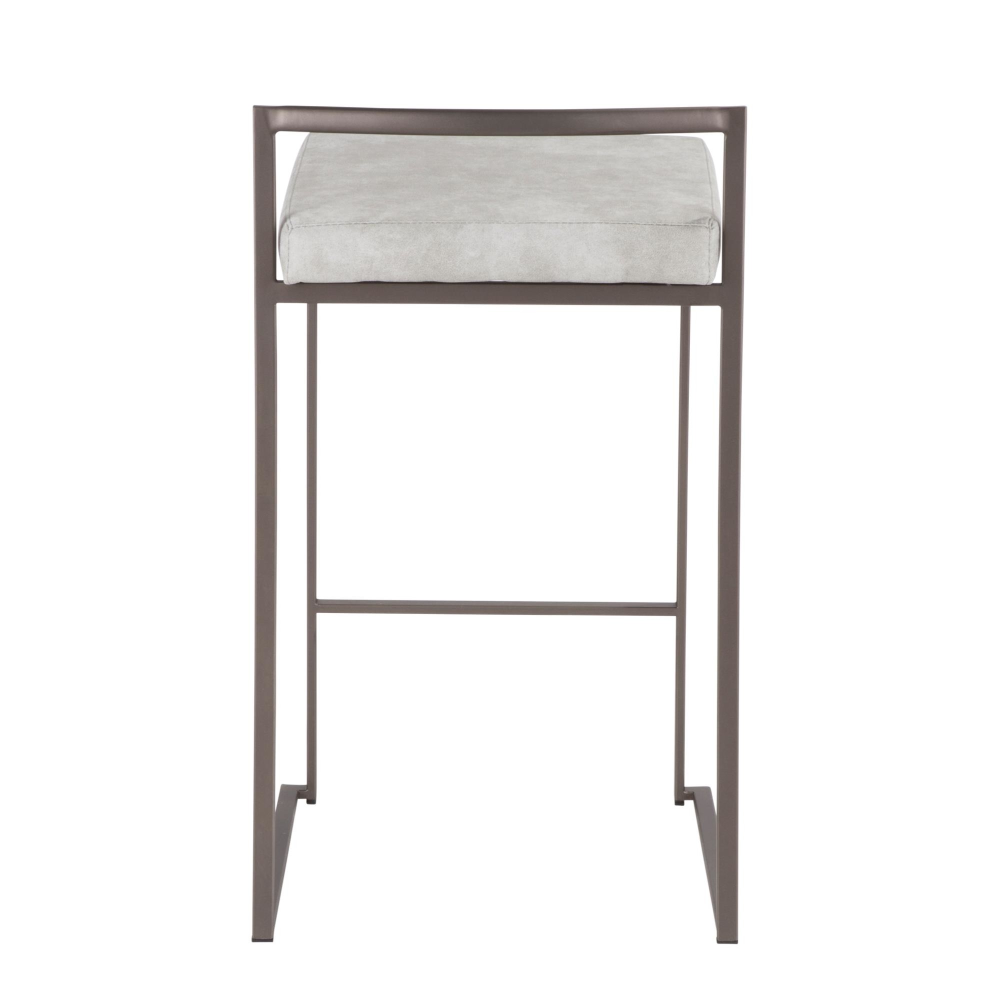 Fuji 26" Industrial Stackable Counter Stools Antique Metal (Set of 3) (Set of 3) 7 Fuji 26" Industrial Stackable Counter Stools Antique Metal (Set of 3) (Set of 3) - Image 7