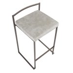 Fuji 26" Industrial Stackable Counter Stools Antique Metal (Set of 3) (Set of 3) 20 Fuji 26" Industrial Stackable Counter Stools Antique Metal (Set of 3) (Set of 3)