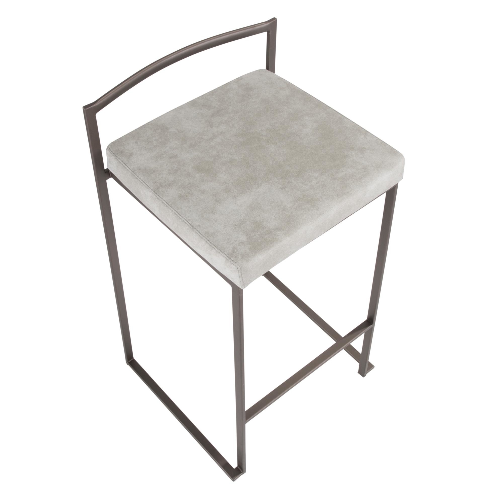 Fuji 26" Industrial Stackable Counter Stools Antique Metal (Set of 3) (Set of 3) 9 Fuji 26" Industrial Stackable Counter Stools Antique Metal (Set of 3) (Set of 3) - Image 9