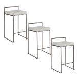 Fuji 26" Industrial Stackable Counter Stools Antique Metal (Set of 3) (Set of 3) 21 Fuji 26" Industrial Stackable Counter Stools Antique Metal (Set of 3) (Set of 3)