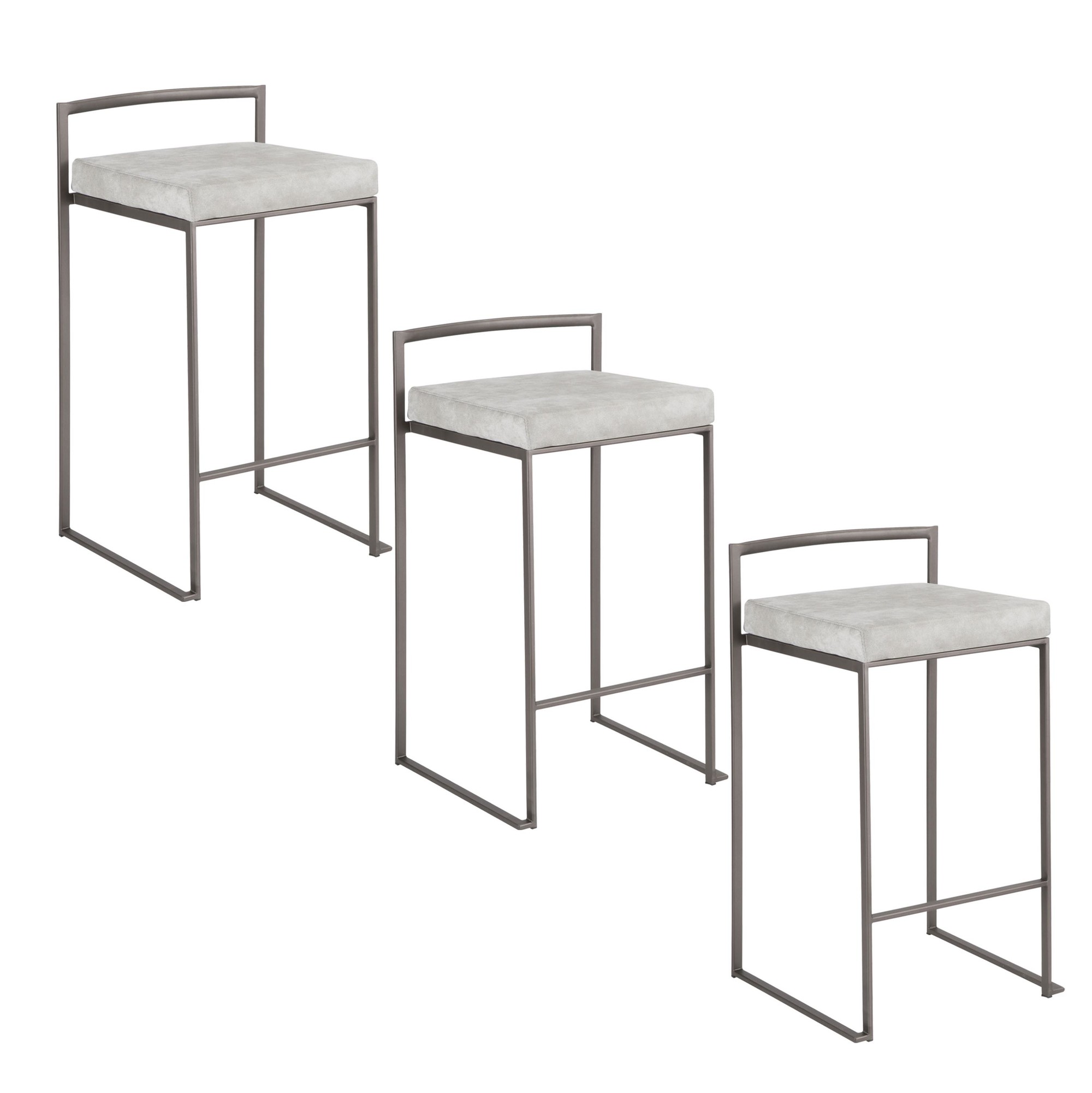 Fuji 26" Industrial Stackable Counter Stools Antique Metal (Set of 3) (Set of 3) 10 Fuji 26" Industrial Stackable Counter Stools Antique Metal (Set of 3) (Set of 3) - Image 10