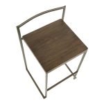 Fuji 26" Industrial Stackable Counter Stools Antique Metal and Bamboo Seat (Set of 3) (Set of 3) 23 Fuji 26" Industrial Stackable Counter Stools Antique Metal and Bamboo Seat (Set of 3) (Set of 3)