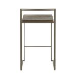 Fuji 26" Industrial Stackable Counter Stools Antique Metal and Bamboo Seat (Set of 3) (Set of 3) 21 Fuji 26" Industrial Stackable Counter Stools Antique Metal and Bamboo Seat (Set of 3) (Set of 3)