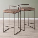 Fuji 26" Industrial Stackable Counter Stools Brown Fabric (Set of 3) (Set of 3) 13 Fuji 26" Industrial Stackable Counter Stools Brown Fabric (Set of 3) (Set of 3)