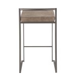 Fuji 26" Industrial Stackable Counter Stools Brown Fabric (Set of 3) (Set of 3) 18 Fuji 26" Industrial Stackable Counter Stools Brown Fabric (Set of 3) (Set of 3)