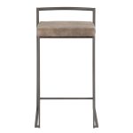 Fuji 26" Industrial Stackable Counter Stools Brown Fabric (Set of 3) (Set of 3) 19 Fuji 26" Industrial Stackable Counter Stools Brown Fabric (Set of 3) (Set of 3)