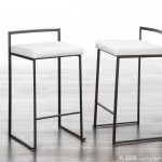 Fuji 26 Industrial White Velvet Counter Stools (Set of 3) 10 Fuji 26 Industrial White Velvet Counter Stools (Set of 3)