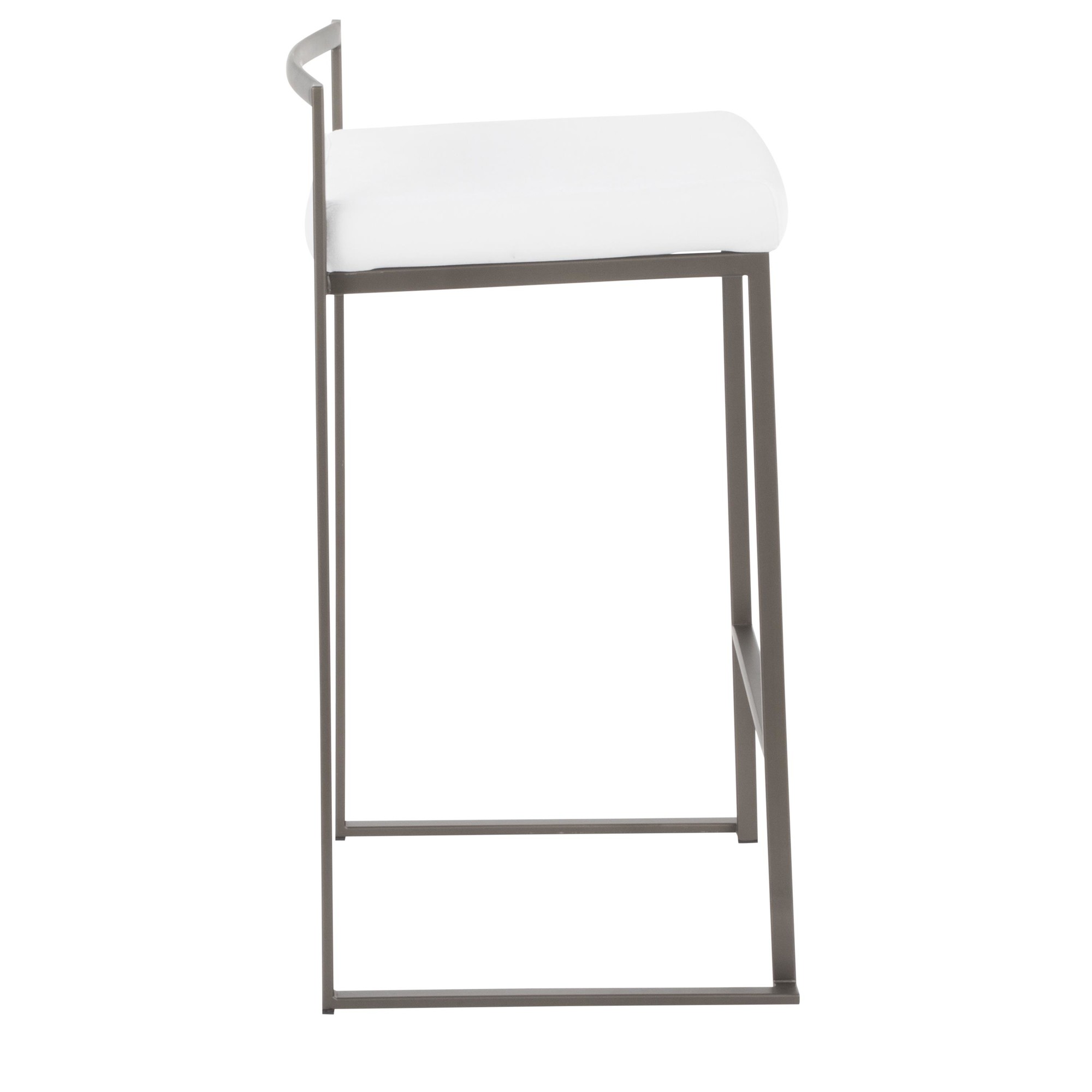 Fuji 26 Industrial White Velvet Counter Stools (Set of 3) 3 Fuji 26 Industrial White Velvet Counter Stools (Set of 3) - Image 3