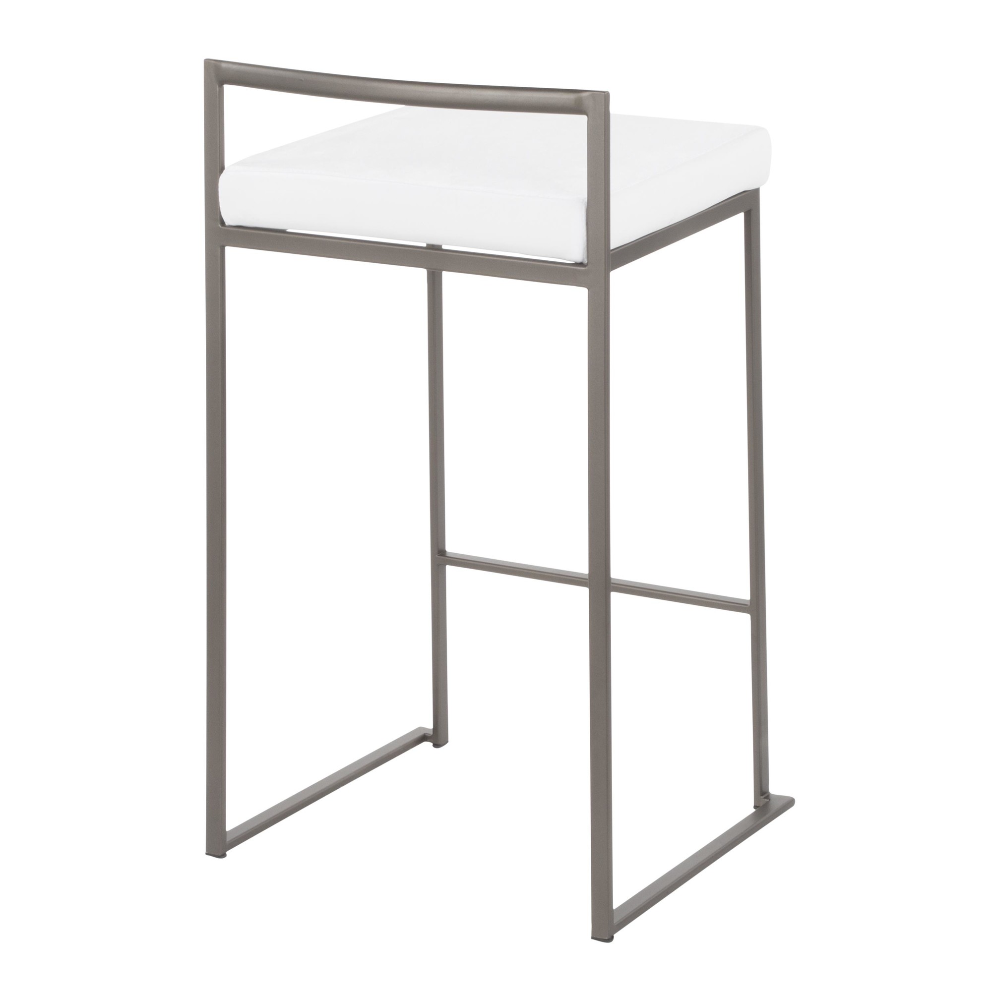Fuji 26 Industrial White Velvet Counter Stools (Set of 3) 4 Fuji 26 Industrial White Velvet Counter Stools (Set of 3) - Image 4