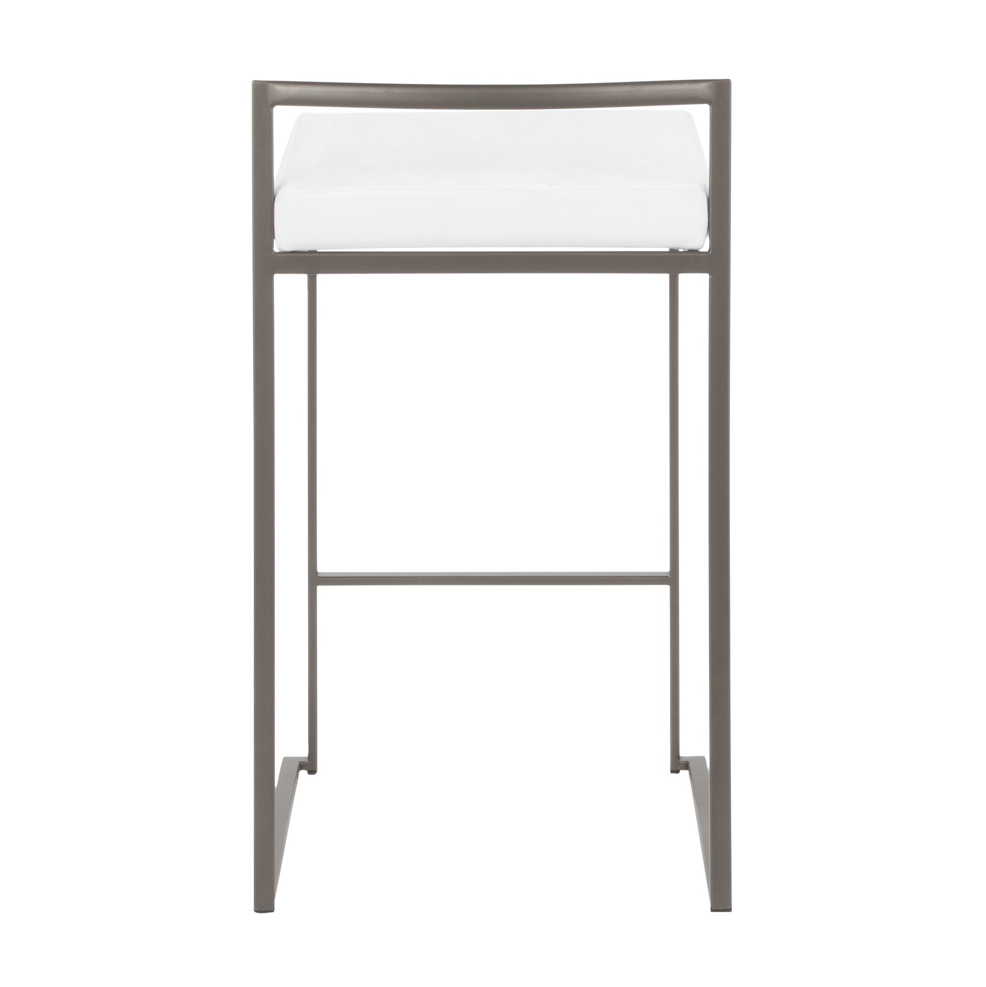 Fuji 26 Industrial White Velvet Counter Stools (Set of 3) 5 Fuji 26 Industrial White Velvet Counter Stools (Set of 3) - Image 5