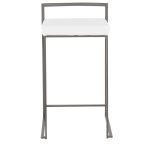 Fuji 26 Industrial White Velvet Counter Stools (Set of 3) 15 Fuji 26 Industrial White Velvet Counter Stools (Set of 3)