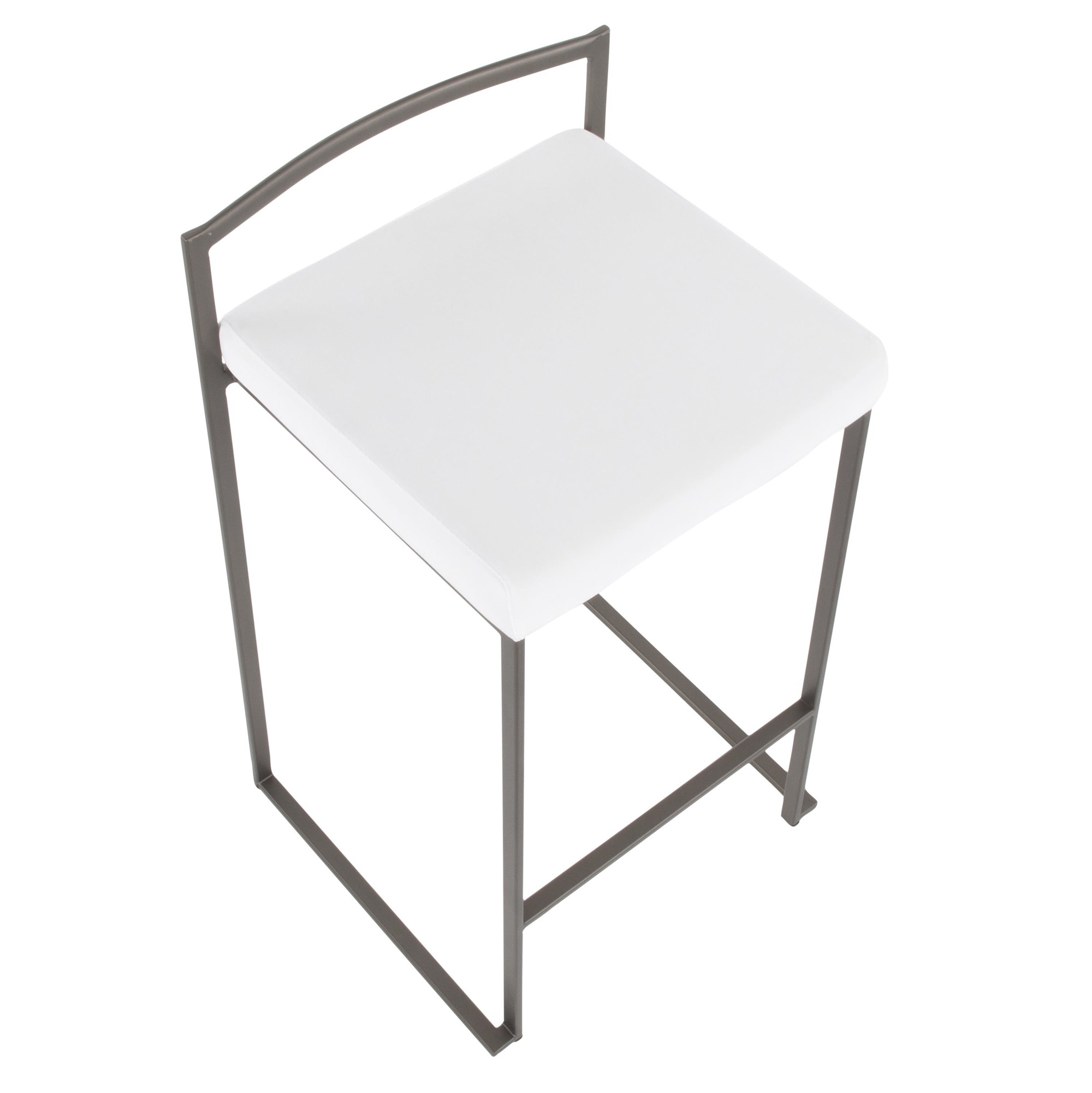 Fuji 26 Industrial White Velvet Counter Stools (Set of 3) 7 Fuji 26 Industrial White Velvet Counter Stools (Set of 3) - Image 7