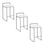 Fuji 26 Industrial White Velvet Counter Stools (Set of 3) 17 Fuji 26 Industrial White Velvet Counter Stools (Set of 3)