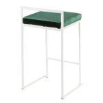 Fuji 26 White Contemporary Stackable Counter Stool Green Velvet (Set of 3) 17 Fuji 26 White Contemporary Stackable Counter Stool Green Velvet (Set of 3)