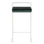Fuji 26 White Contemporary Stackable Counter Stool Green Velvet (Set of 3) 19 Fuji 26 White Contemporary Stackable Counter Stool Green Velvet (Set of 3)