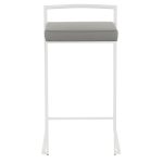 Fuji 26 White Metal Grey Faux Leather Contemporary Stools (Set of 3) 19 Fuji 26 White Metal Grey Faux Leather Contemporary Stools (Set of 3)