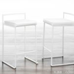 Fuji 26" White Metal Velvet Contemporary Counter Stool (Set of 3) 11 Fuji 26" White Metal Velvet Contemporary Counter Stool (Set of 3)