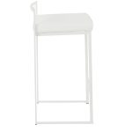 Fuji 26" White Metal Velvet Contemporary Counter Stool (Set of 3) 14 Fuji 26" White Metal Velvet Contemporary Counter Stool (Set of 3)