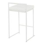 Fuji 26" White Metal Velvet Contemporary Counter Stool (Set of 3) 15 Fuji 26" White Metal Velvet Contemporary Counter Stool (Set of 3)