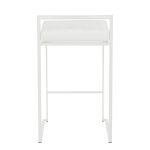 Fuji 26" White Metal Velvet Contemporary Counter Stool (Set of 3) 16 Fuji 26" White Metal Velvet Contemporary Counter Stool (Set of 3)