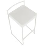 Fuji 26" White Metal Velvet Contemporary Counter Stool (Set of 3) 18 Fuji 26" White Metal Velvet Contemporary Counter Stool (Set of 3)