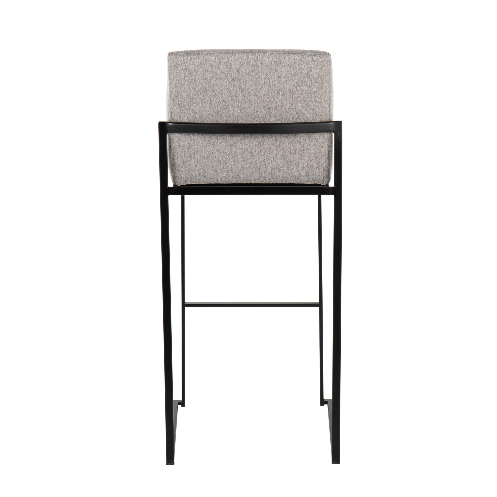Fuji 30" Black Steel Grey Fabric Contemporary Barstools (Set of 3) 7 Fuji 30" Black Steel Grey Fabric Contemporary Barstools (Set of 3) - Image 7