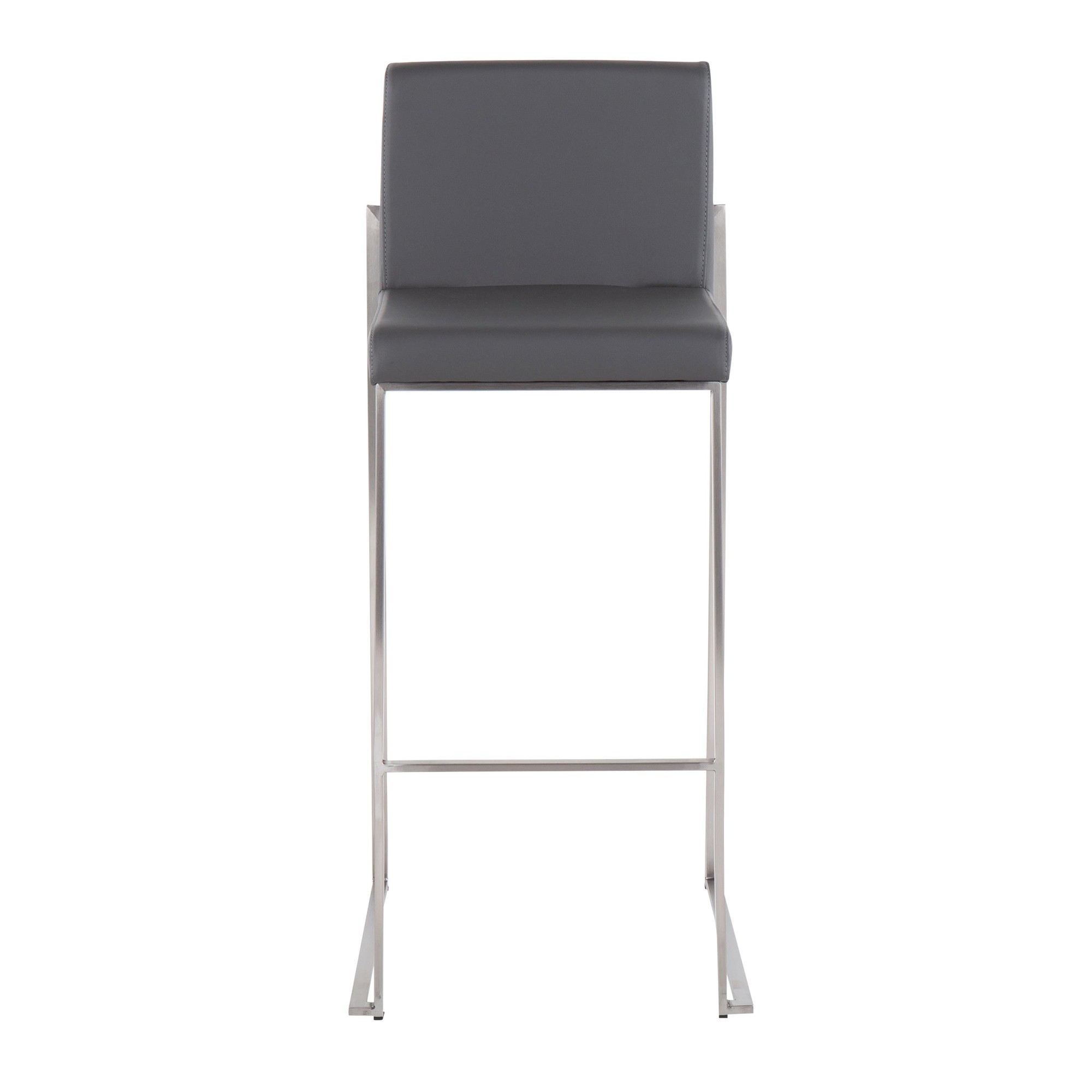 Fuji 30 Contemporary Grey Faux Leather Barstool (Set of 3) 8 Fuji 30 Contemporary Grey Faux Leather Barstool (Set of 3) - Image 8