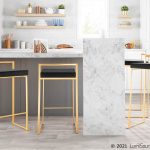 Fuji 30 Gold Black Velvet Contemporary Barstools (Set of 3) 12 Fuji 30 Gold Black Velvet Contemporary Barstools (Set of 3)