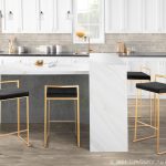 Fuji 30 Gold Black Velvet Contemporary Barstools (Set of 3) 11 Fuji 30 Gold Black Velvet Contemporary Barstools (Set of 3)
