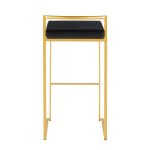 Fuji 30 Gold Black Velvet Contemporary Barstools (Set of 3) 16 Fuji 30 Gold Black Velvet Contemporary Barstools (Set of 3)