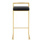 Fuji 30 Gold Black Velvet Contemporary Barstools (Set of 3) 17 Fuji 30 Gold Black Velvet Contemporary Barstools (Set of 3)