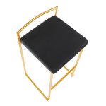 Fuji 30 Gold Black Velvet Contemporary Barstools (Set of 3) 18 Fuji 30 Gold Black Velvet Contemporary Barstools (Set of 3)