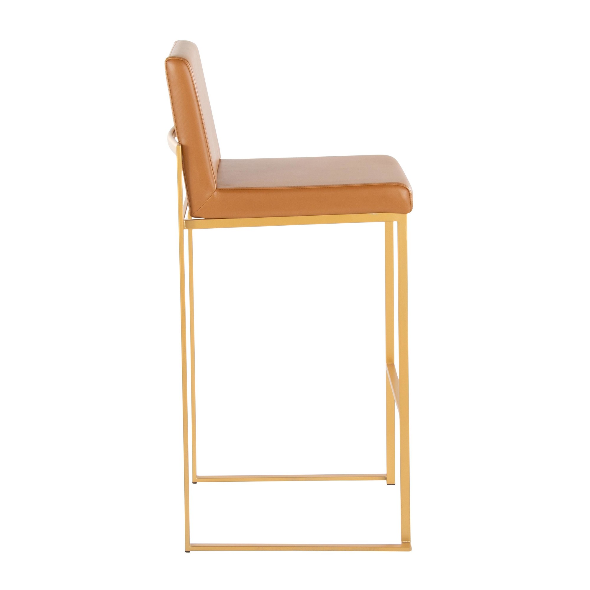 Fuji 30 Gold Camel Contemporary High Back Barstool (Set of 2) 5 Fuji 30 Gold Camel Contemporary High Back Barstool (Set of 2) - Image 5