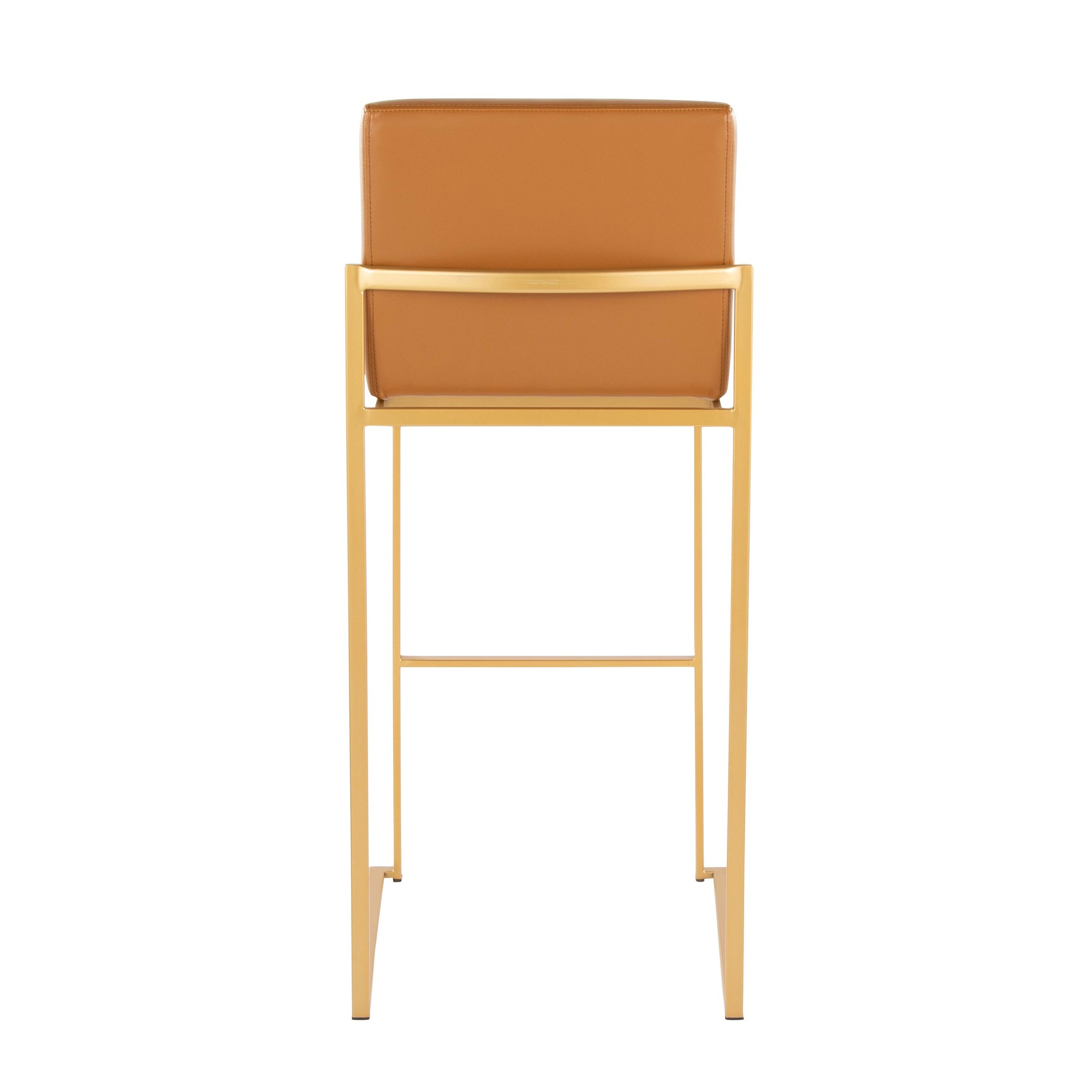 Fuji 30 Gold Camel Contemporary High Back Barstool (Set of 2) 7 Fuji 30 Gold Camel Contemporary High Back Barstool (Set of 2) - Image 7