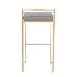 Fuji 30 Gold Grey Faux Leather Contemporary Barstool (Set of 3) 16 Fuji 30 Gold Grey Faux Leather Contemporary Barstool (Set of 3)