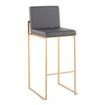 Fuji 30 Gold Grey Faux Leather Contemporary Barstools (Set of 3) 11 Fuji 30 Gold Grey Faux Leather Contemporary Barstools (Set of 3)