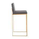 Fuji 30 Gold Grey Faux Leather Contemporary Barstools (Set of 3) 12 Fuji 30 Gold Grey Faux Leather Contemporary Barstools (Set of 3)