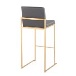 Fuji 30 Gold Grey Faux Leather Contemporary Barstools (Set of 3) 13 Fuji 30 Gold Grey Faux Leather Contemporary Barstools (Set of 3)