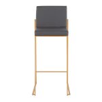 Fuji 30 Gold Grey Faux Leather Contemporary Barstools (Set of 3) 15 Fuji 30 Gold Grey Faux Leather Contemporary Barstools (Set of 3)