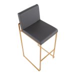 Fuji 30 Gold Grey Faux Leather Contemporary Barstools (Set of 3) 16 Fuji 30 Gold Grey Faux Leather Contemporary Barstools (Set of 3)