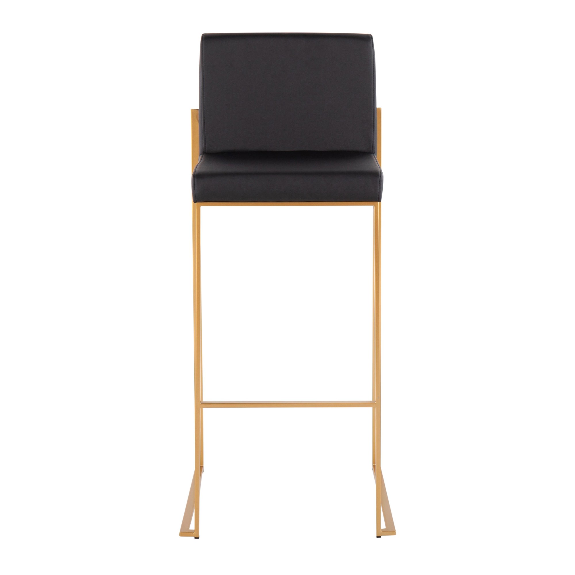 Fuji 30 Gold Steel Black Faux Leather Barstool (Set of 3) 7 Fuji 30 Gold Steel Black Faux Leather Barstool (Set of 3) - Image 7