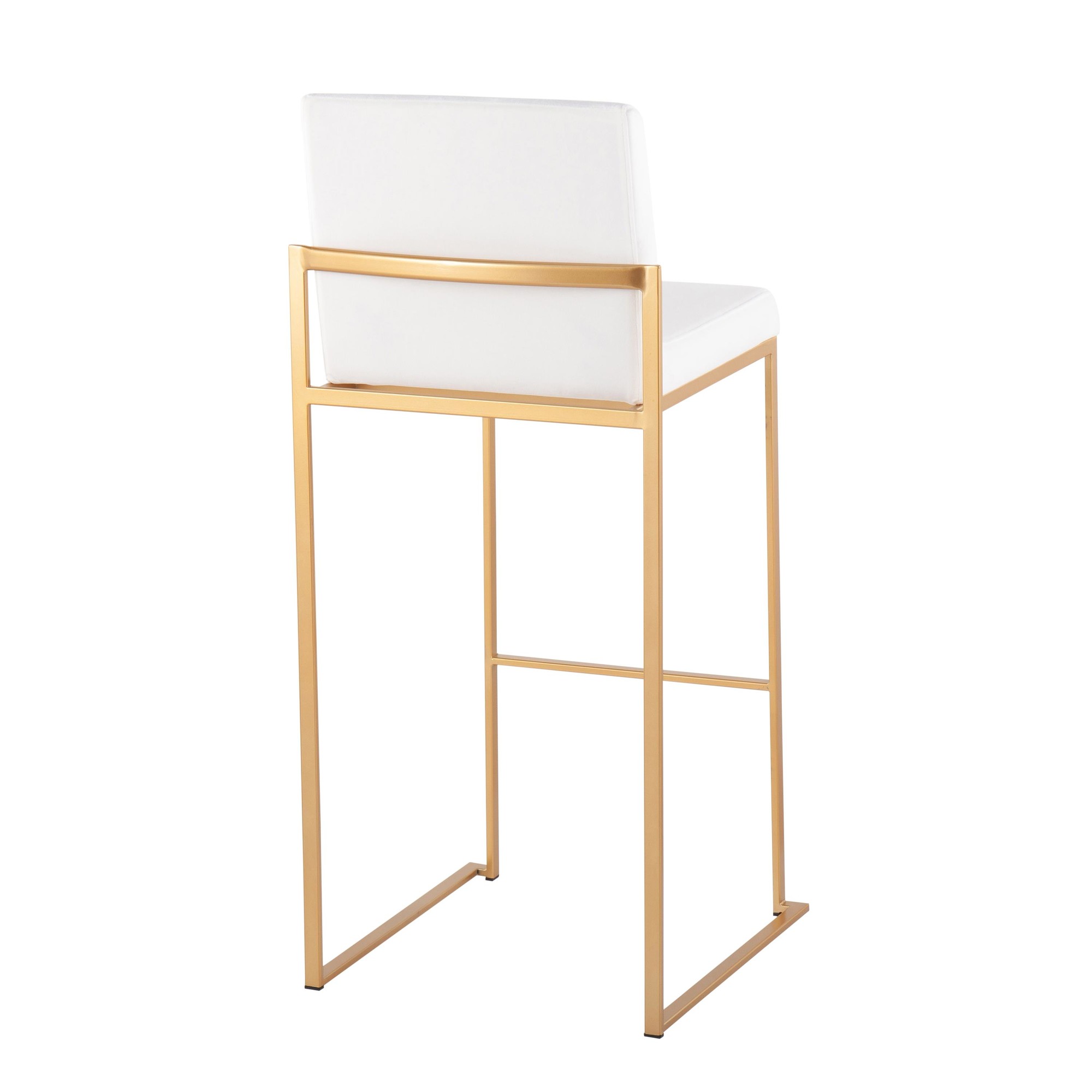 Fuji 30 Gold Steel White Velvet Contemporary Barstool (Set of 3) 5 Fuji 30 Gold Steel White Velvet Contemporary Barstool (Set of 3) - Image 5