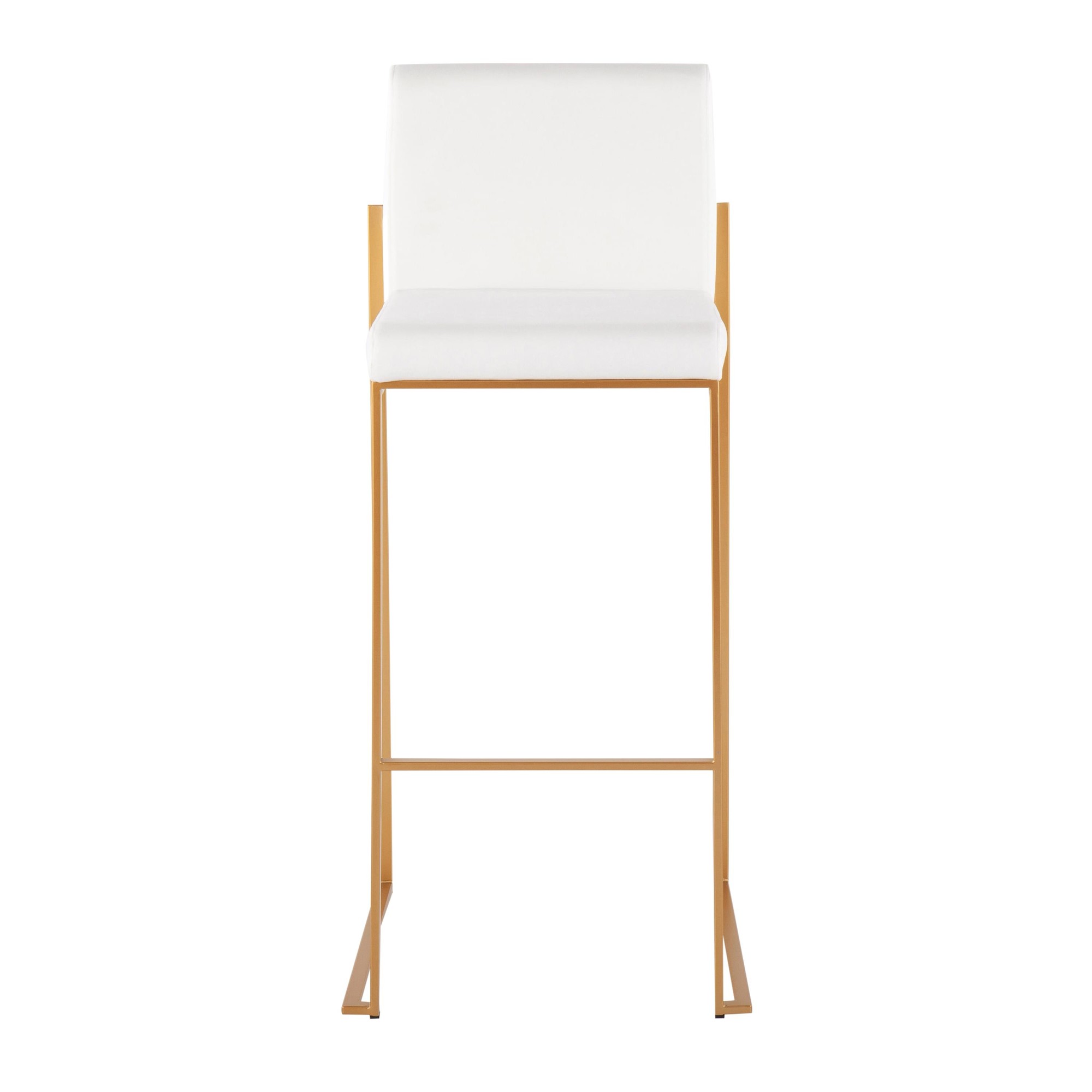 Fuji 30 Gold Steel White Velvet Contemporary Barstool (Set of 3) 7 Fuji 30 Gold Steel White Velvet Contemporary Barstool (Set of 3) - Image 7