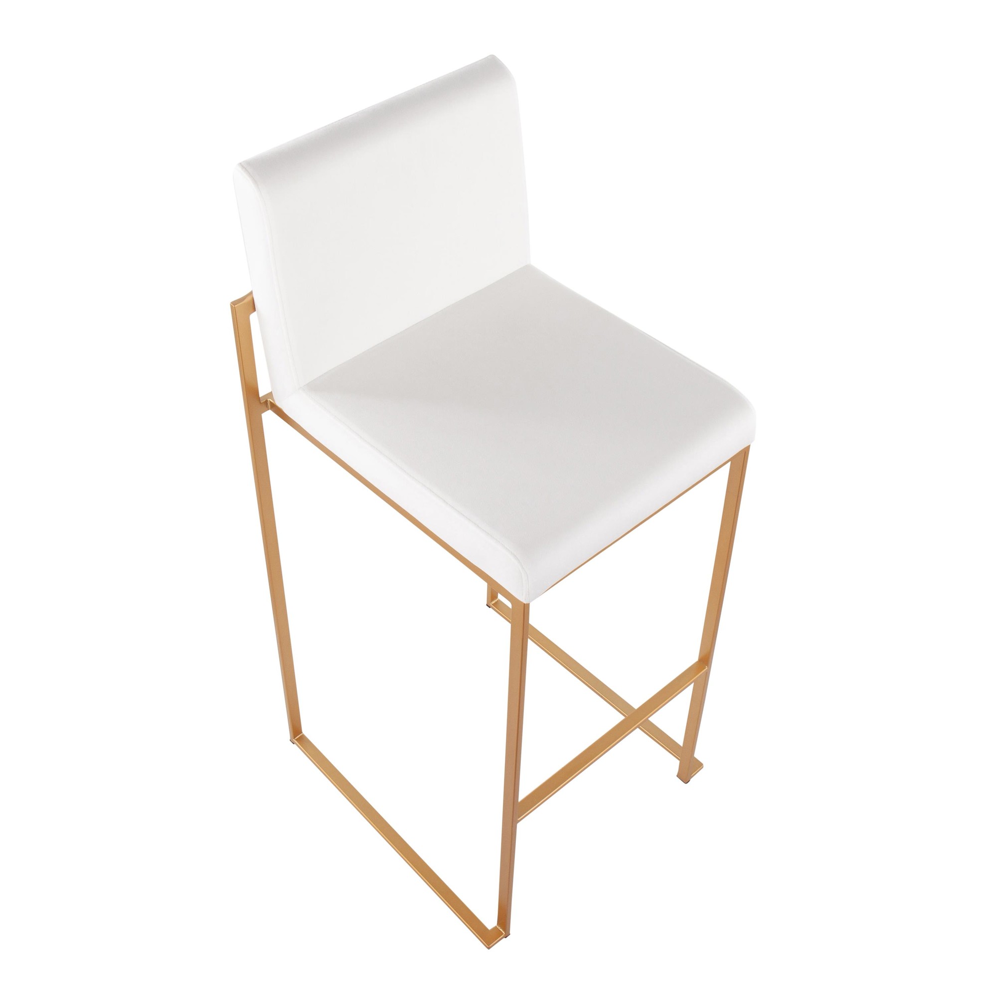 Fuji 30 Gold Steel White Velvet Contemporary Barstool (Set of 3) 8 Fuji 30 Gold Steel White Velvet Contemporary Barstool (Set of 3) - Image 8