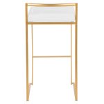 Fuji 30 Gold White Velvet Contemporary Barstool (Set of 3) 16 Fuji 30 Gold White Velvet Contemporary Barstool (Set of 3)