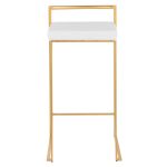 Fuji 30 Gold White Velvet Contemporary Barstool (Set of 3) 17 Fuji 30 Gold White Velvet Contemporary Barstool (Set of 3)