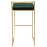 Fuji 30 Gold and Green Velvet Contemporary Barstool (Set of 3) 18 Fuji 30 Gold and Green Velvet Contemporary Barstool (Set of 3)